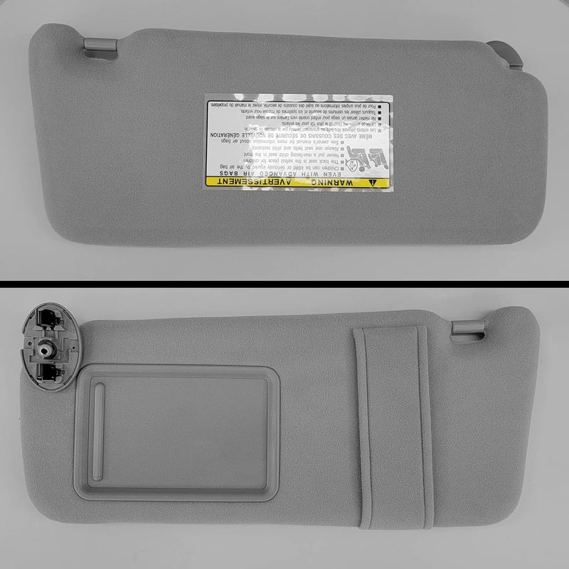Dimeani fit for Toyota Camry Sun Visor Replacement, fit for 2007 2008 2009 2010 2011 Toyota Camry and Hybrid Without Light, Driver&Passenger Side, 74310-06750-B0 74320-06780-B0 (2PCS-Gray) - Image 2